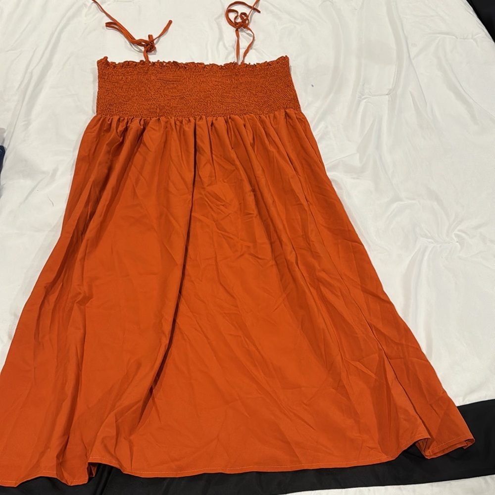 SHEIN midi dress burnt orange 1X